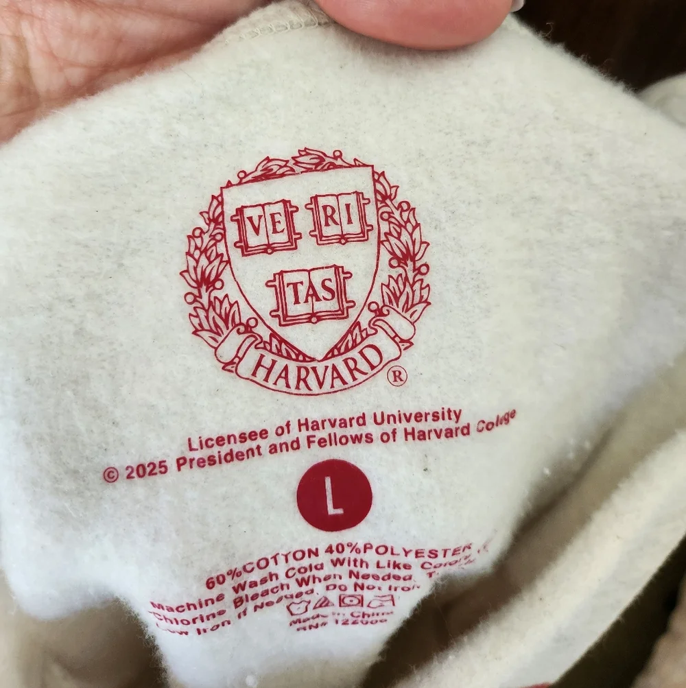 Harvard University Gray Off-Shoulder Sweatshirt - Picture 7 of 8
